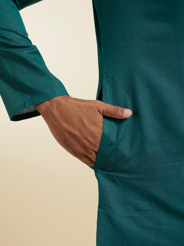 Diwas Men Teal Green Grace Kurta Pajama