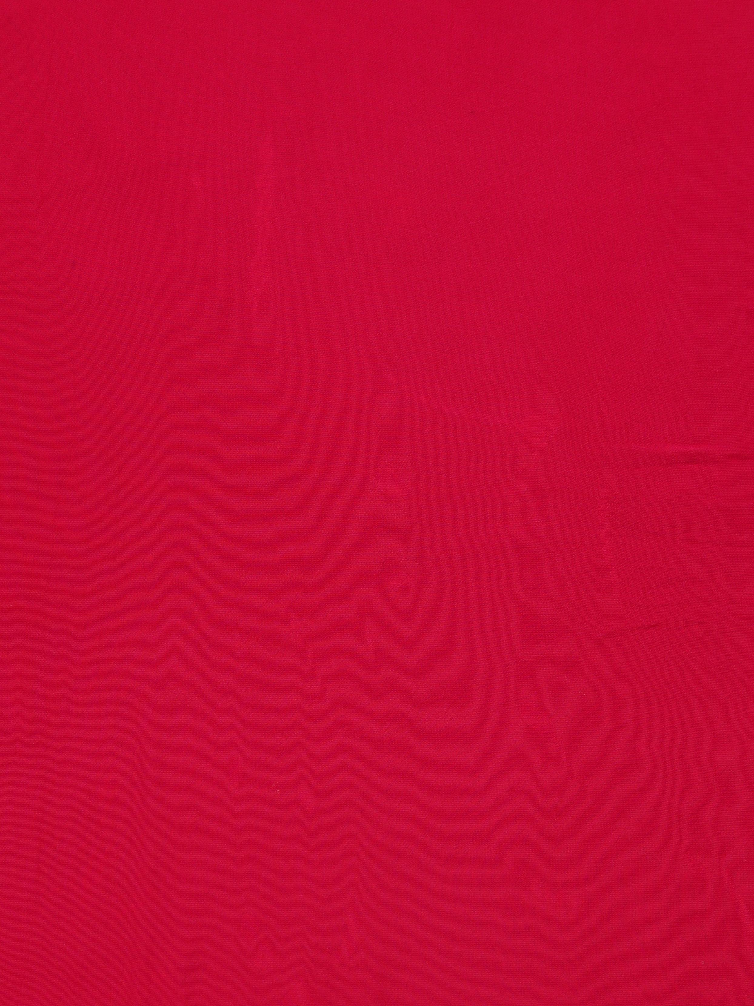 Twamev Women Regal Red Satin Saree