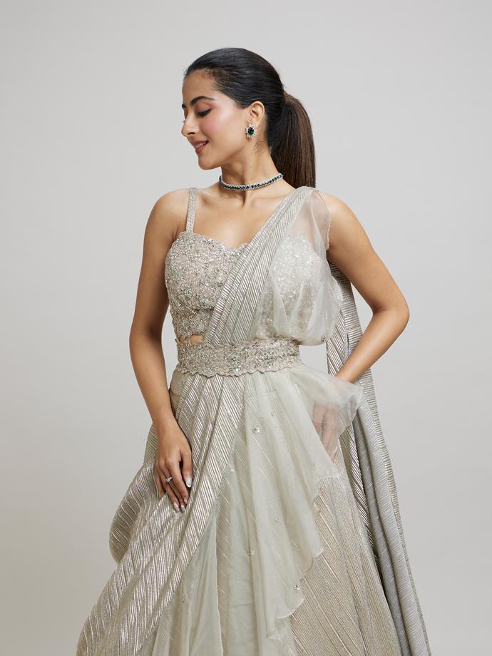 Twamev Women Grey Elegance Femina Lehenga