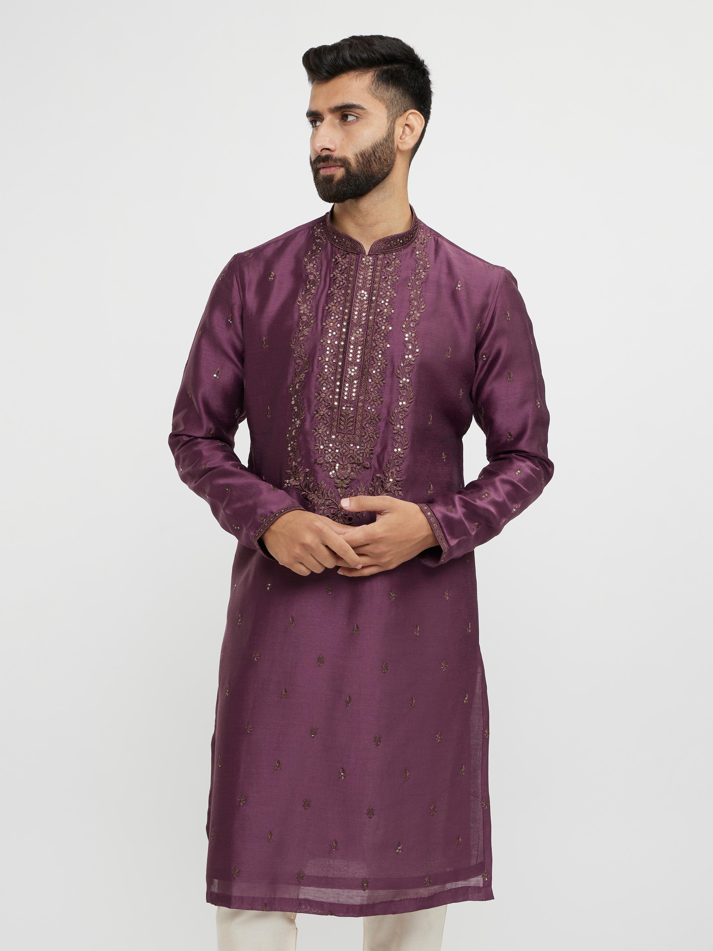 Twamev Men Wine Magic Kurta Pajama