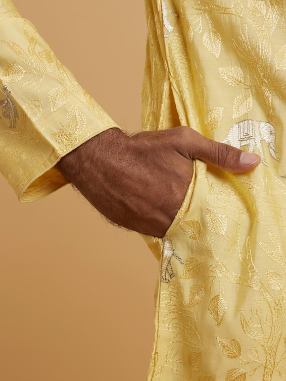 Twamev Men Sun-kissed Yellow Kurta Pajama