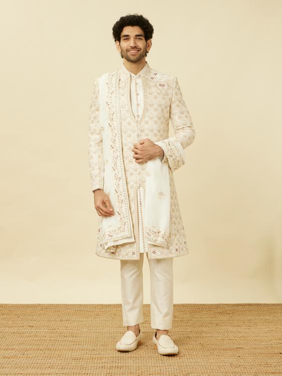 Twamev Men Luxe White Sherwani
