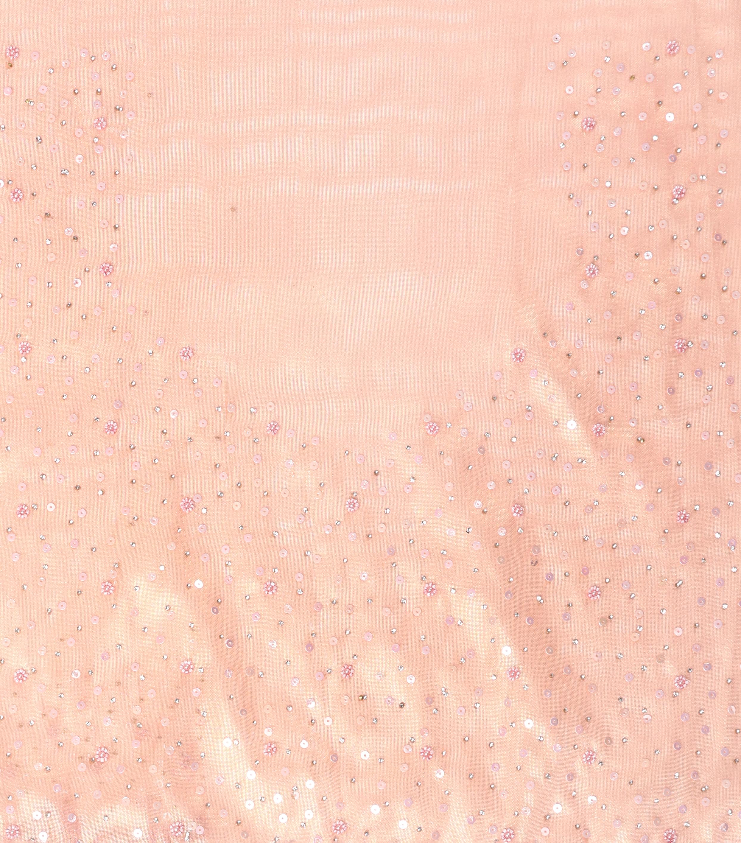 Twamev Women Subtle Luxury Pink Organza Saree
