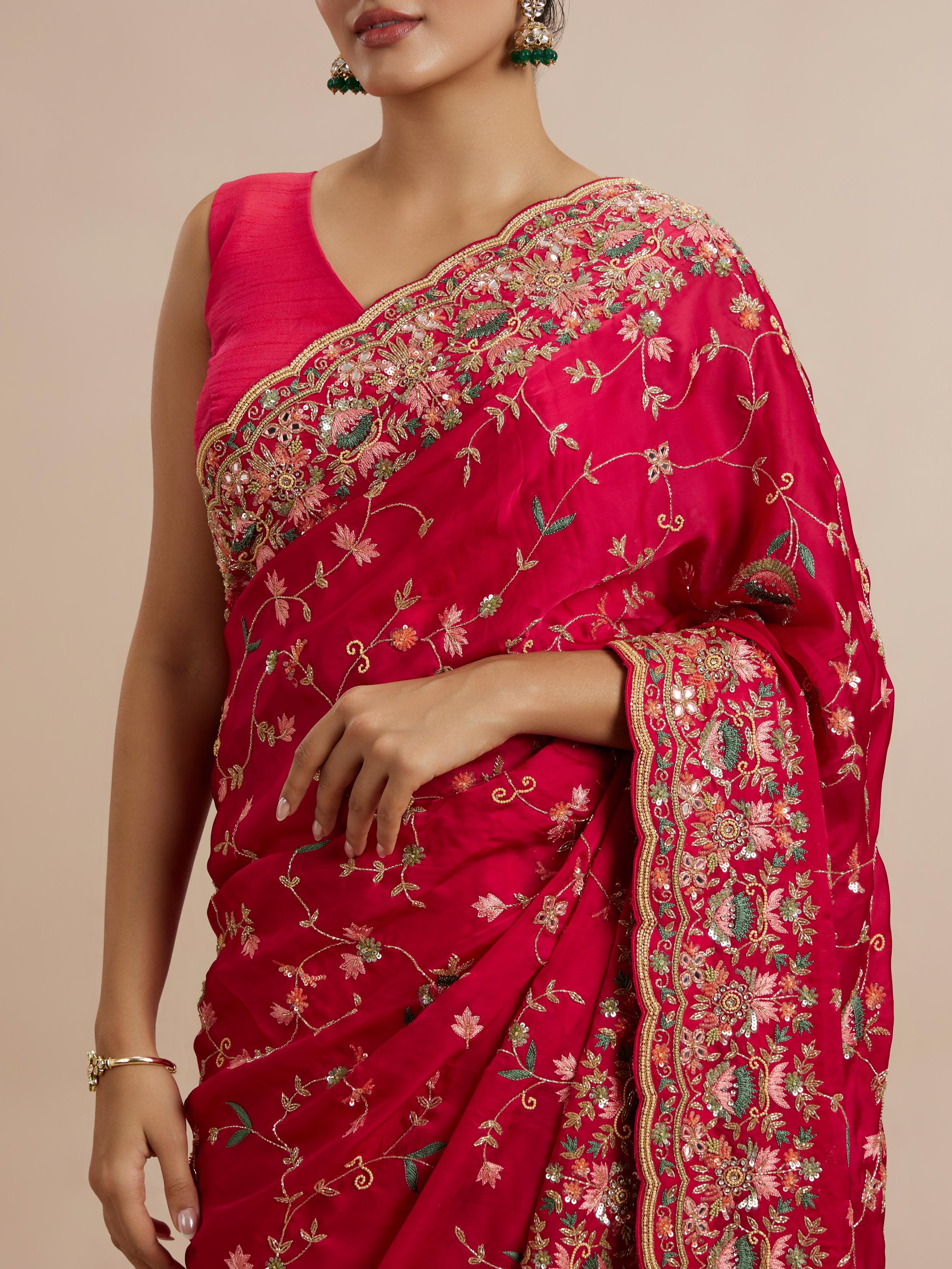 Twamev Women Ravishing Pink Muse Saree