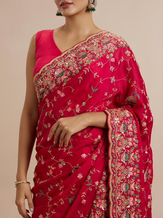 Twamev Women Ravishing Pink Muse Saree