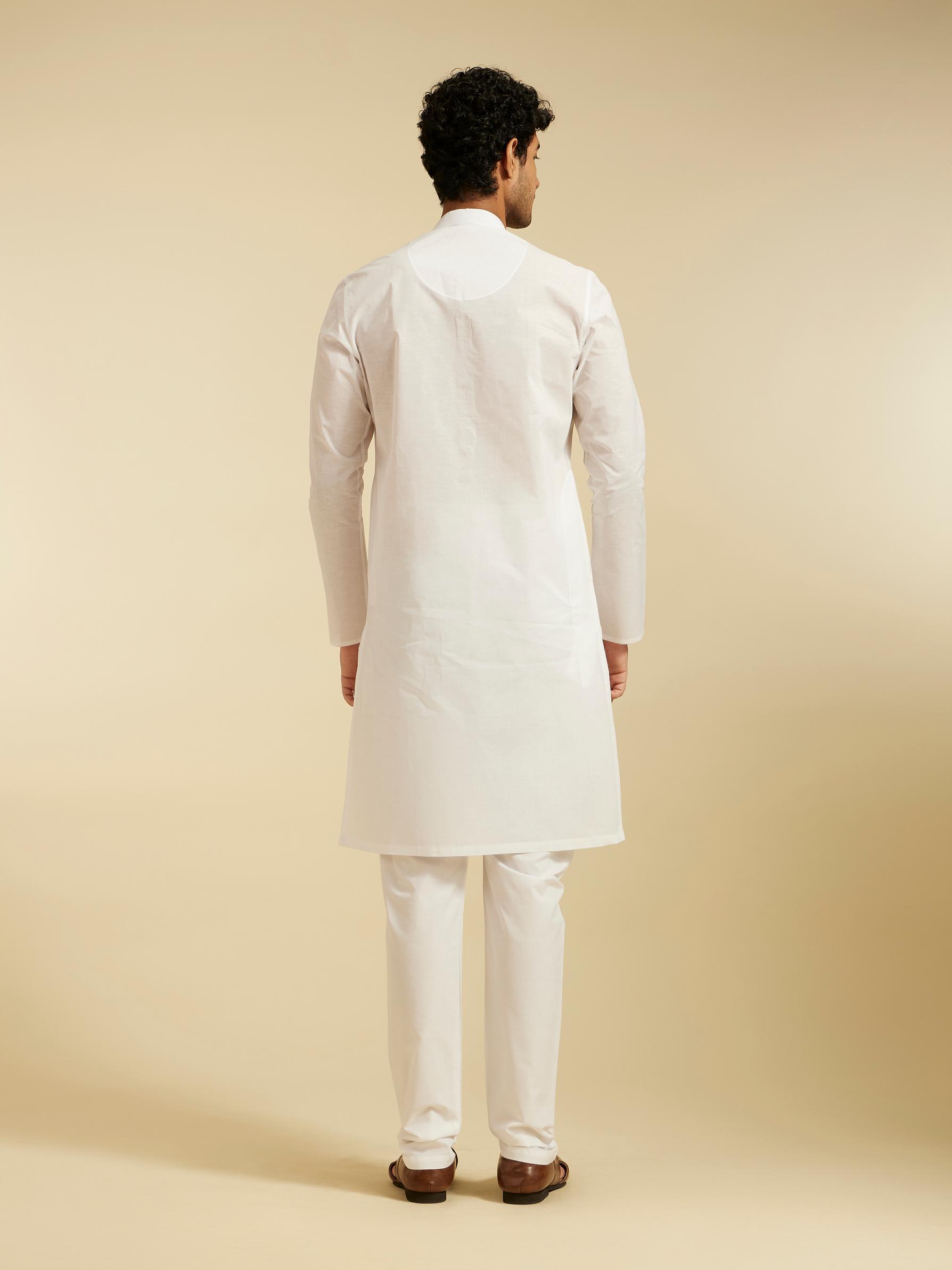 Diwas Men Ice White Plain Classic Kurta