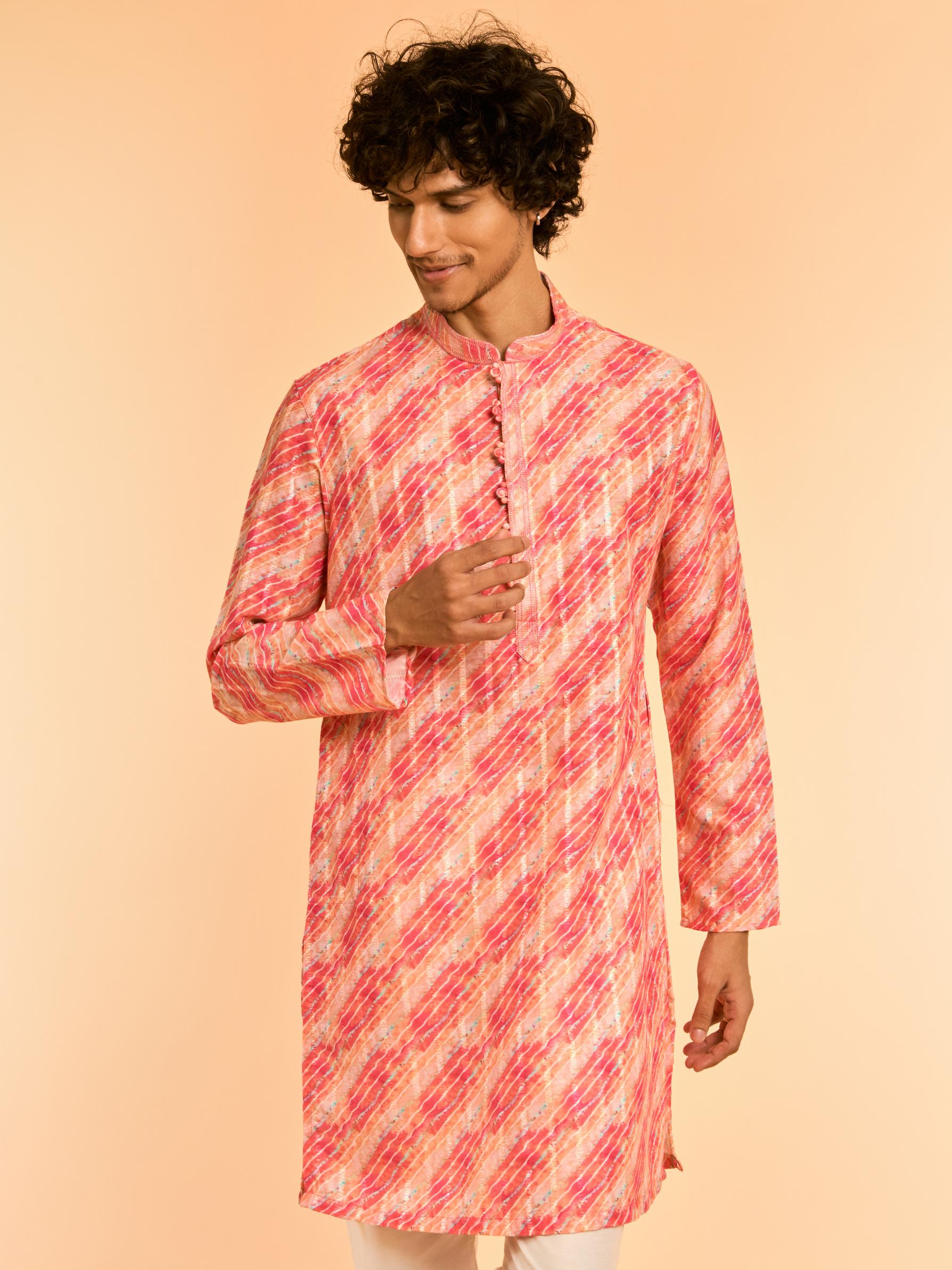 Diwas Men Peach Elegance Kurta