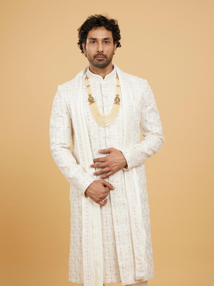 Twamev Men Cream Royalty Sherwani