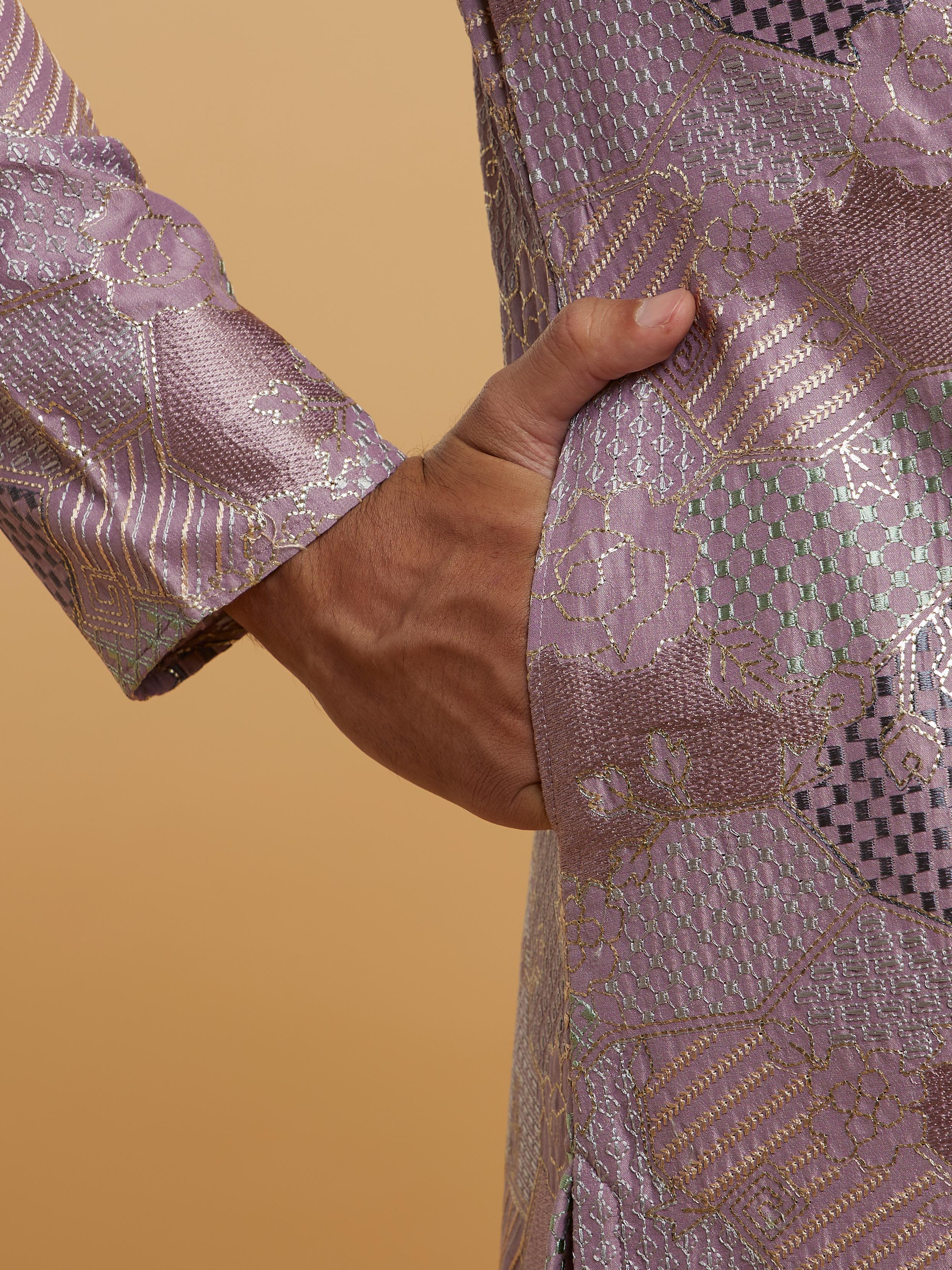 Twamev Men Lilac Elegance Kurta Pajama