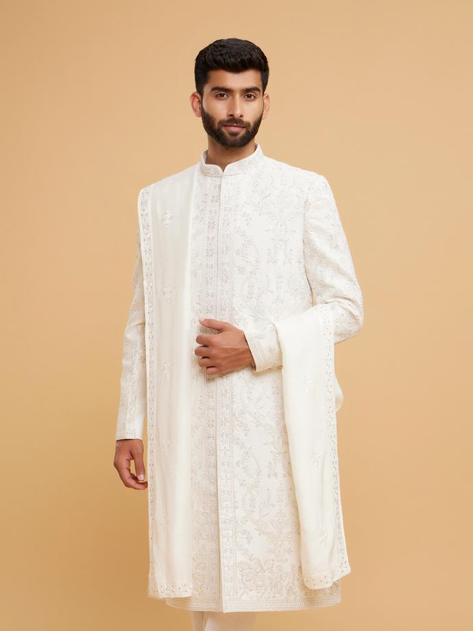 Twamev Men Regal cream Sherwani