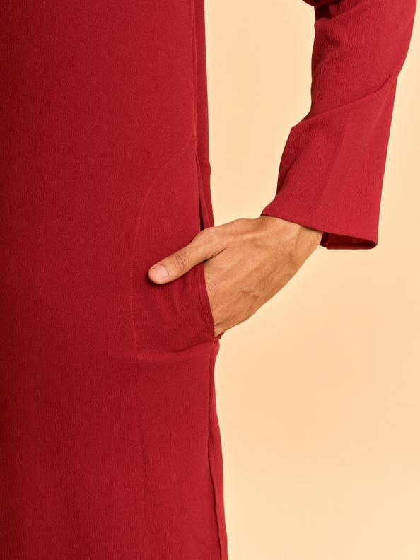 Diwas Men Elegant Red Spandex Kurta