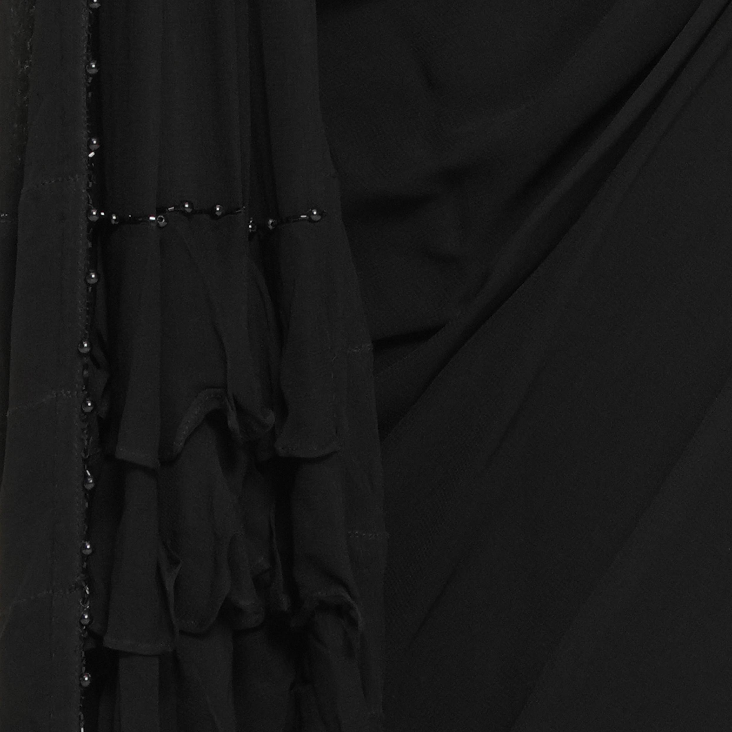 Twamev Women Black Elegance Georgette Saree