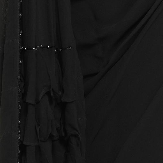 Twamev Women Black Elegance Georgette Saree