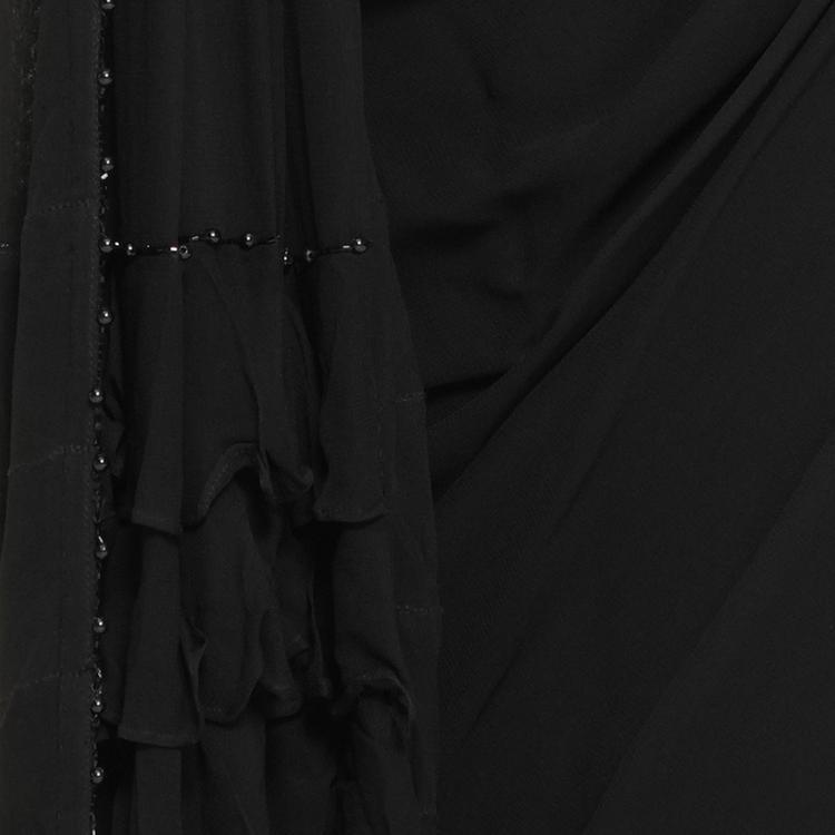 Twamev Women Black Elegance Georgette Saree
