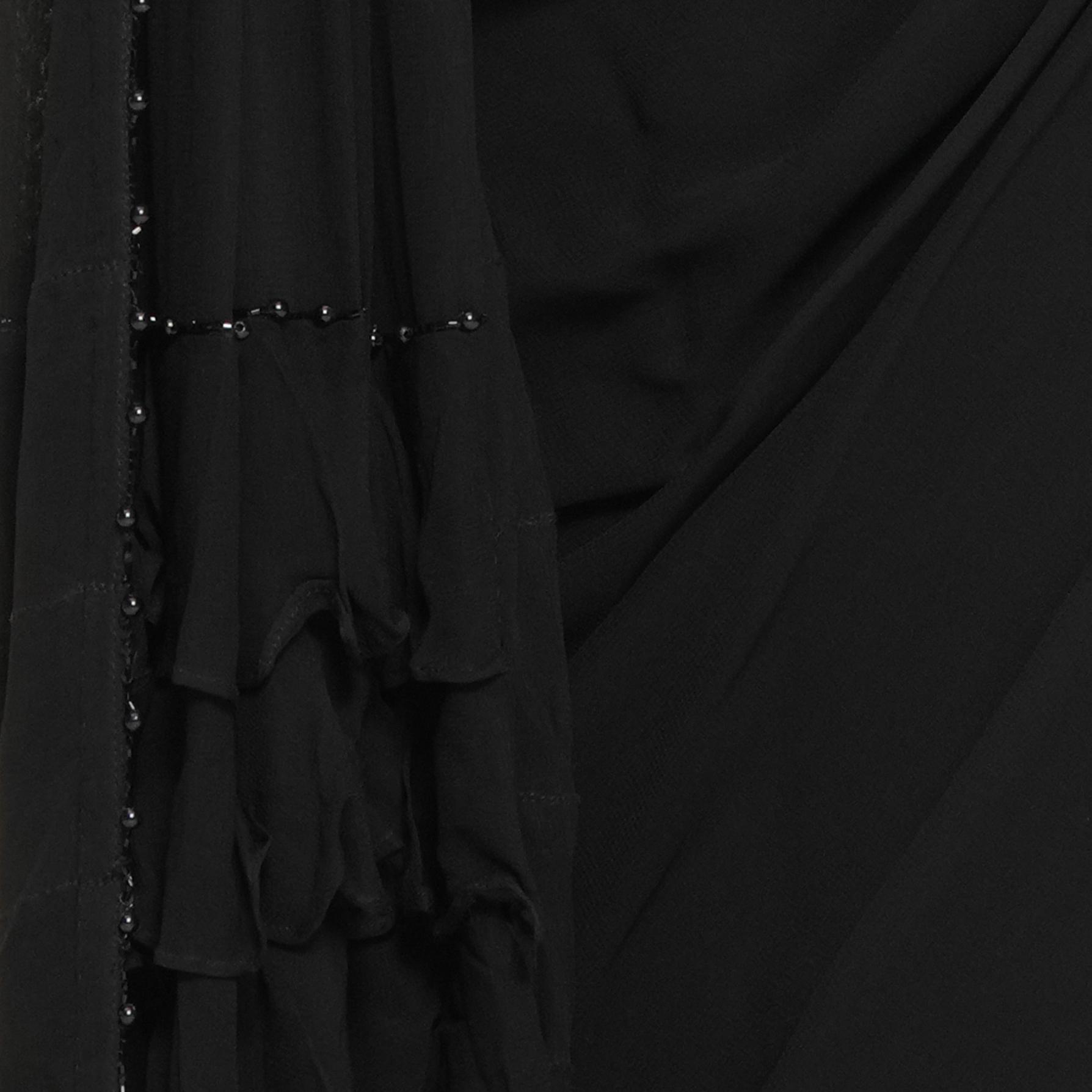 Twamev Women Black Elegance Georgette Saree
