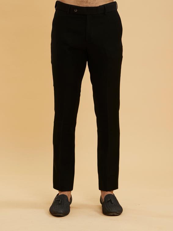 Twamev Men Midnight Blue Embellished Tuxedo Suit Set