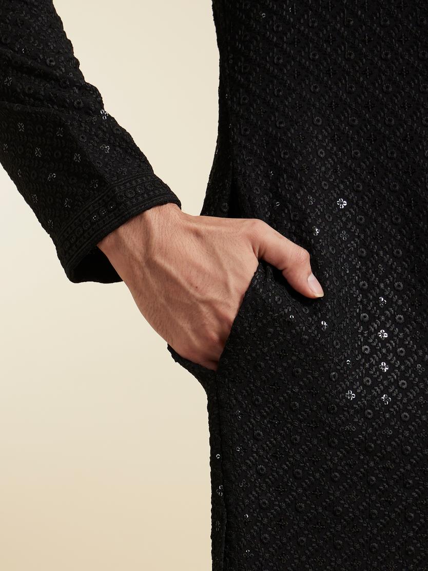 Diwas Men Black Elegance Kurta Pajama
