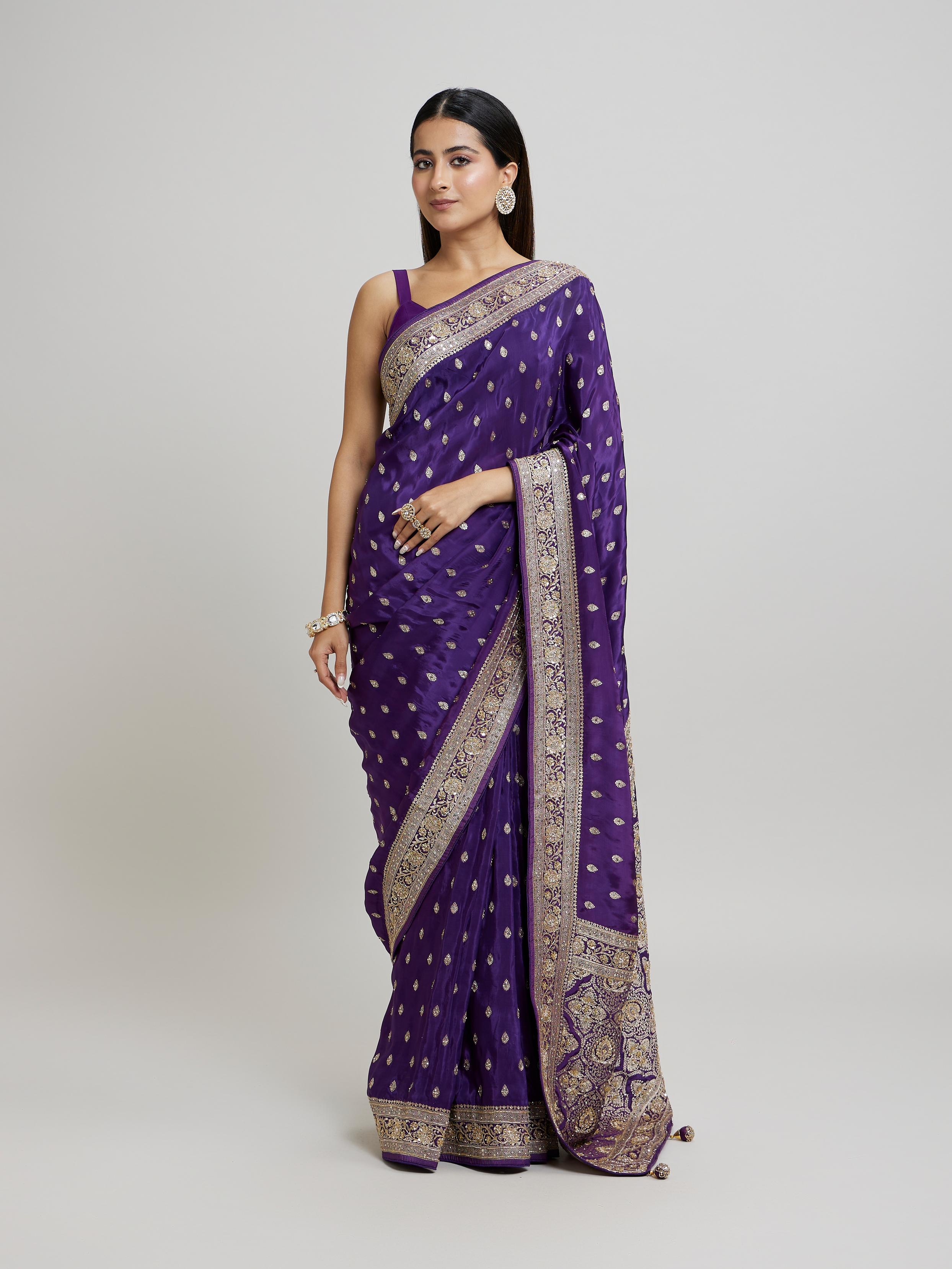 Twamev Women Lustrous Wine Saree