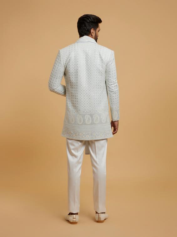 Twamev Men Light Blue Grandeur Indo Western