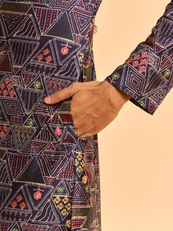 Diwas Men Elegant Dark Blue Kurta
