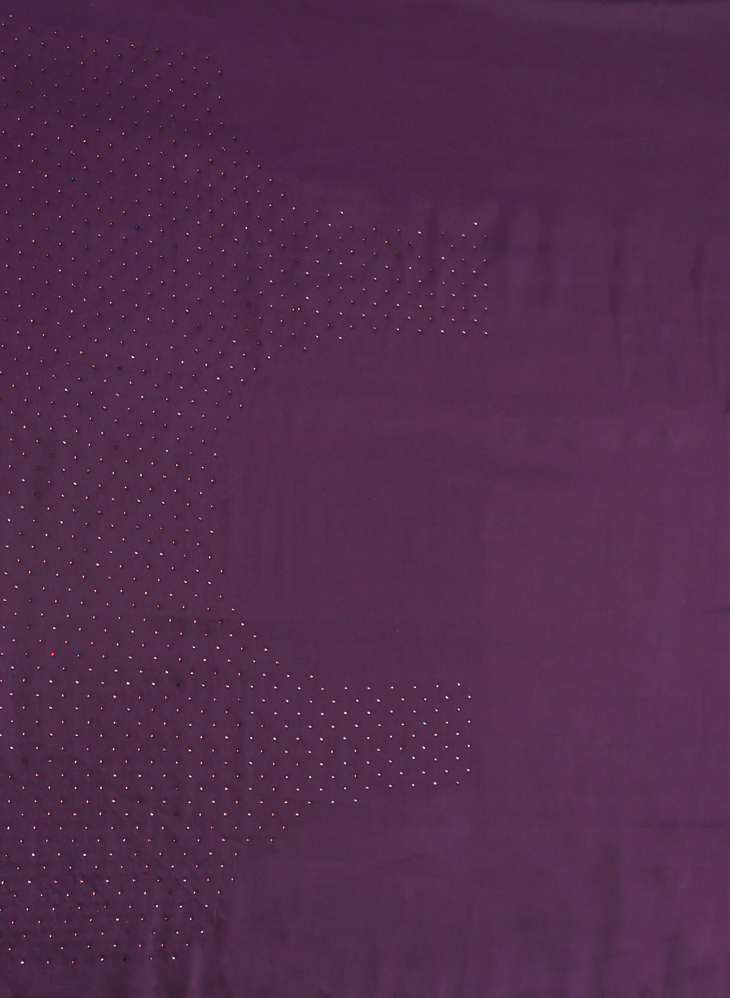Twamev Women Dazzling Dark Purple Satin Saree