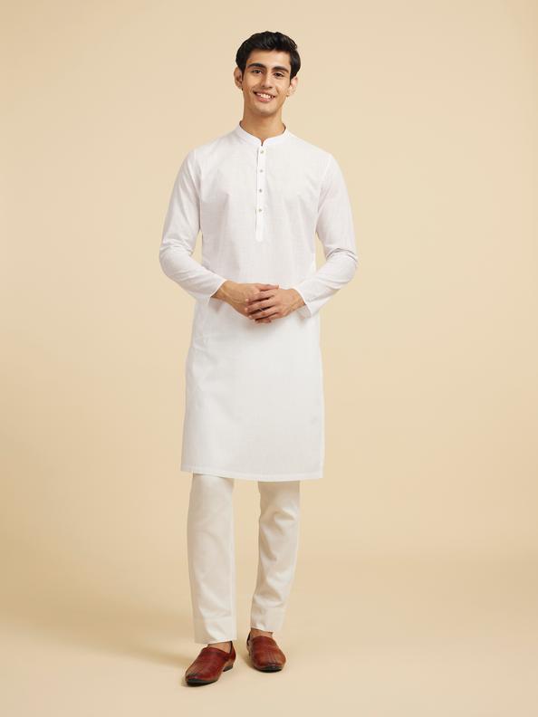 Diwas Men Exquisite White Cotton Kurta