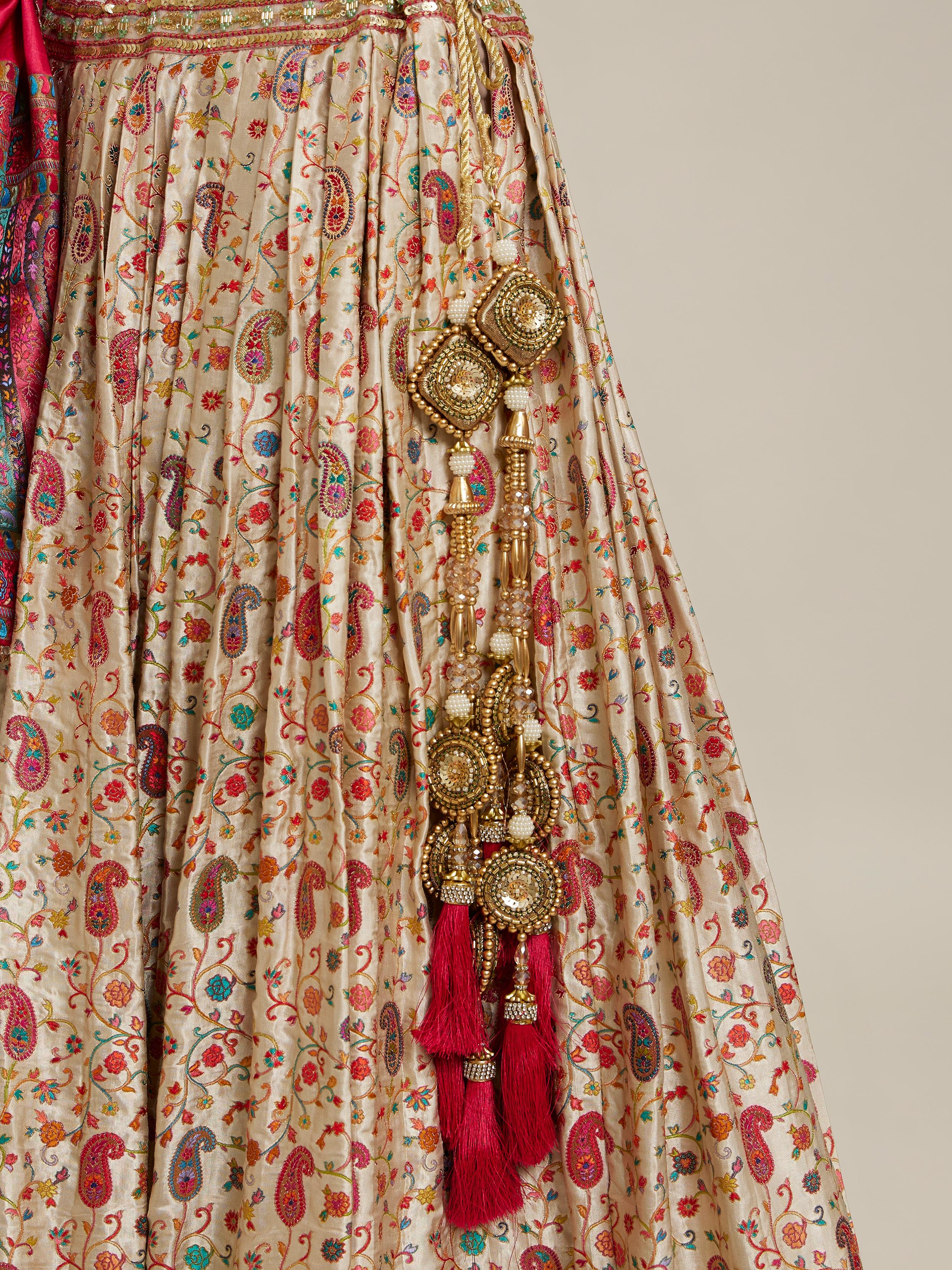 Twamev Women Cream Magic Splendor Lehenga