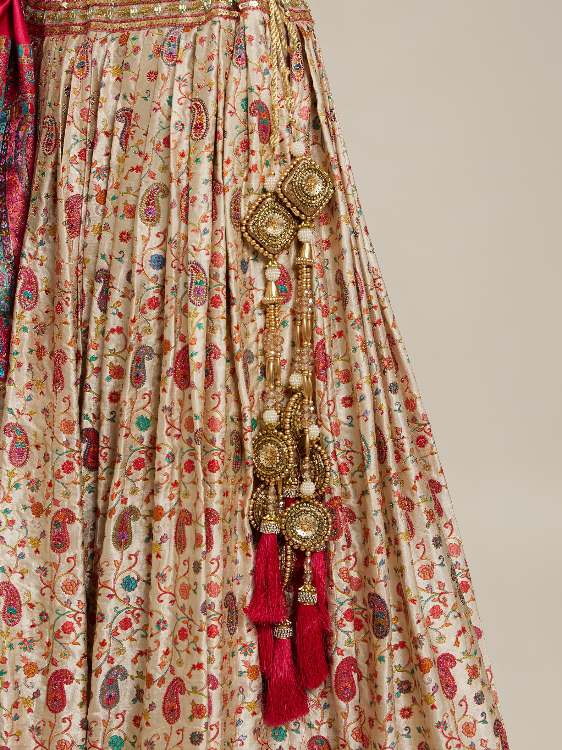 Twamev Women Cream Magic Splendor Lehenga