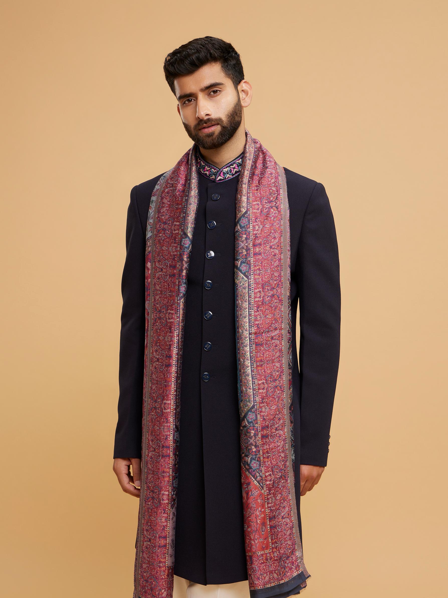 Twamev Men Dark Blue Elegance Indo Western