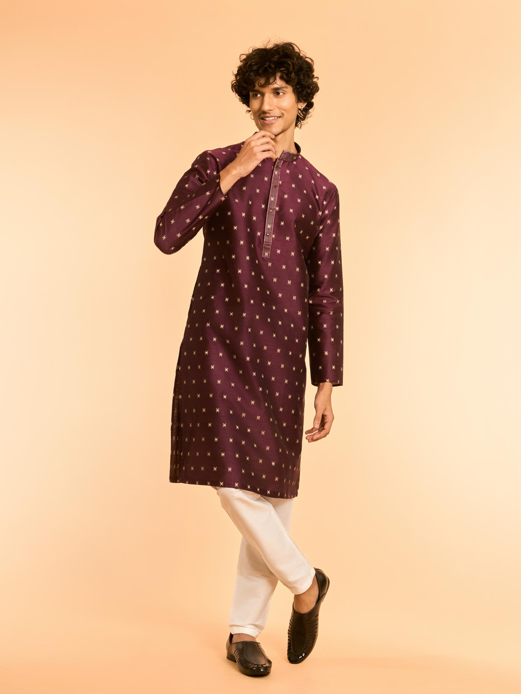 Diwas Men Wine Wonder Kurta