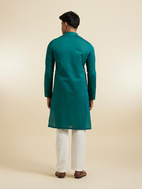 Diwas Men Teal Green Grace Kurta Pajama