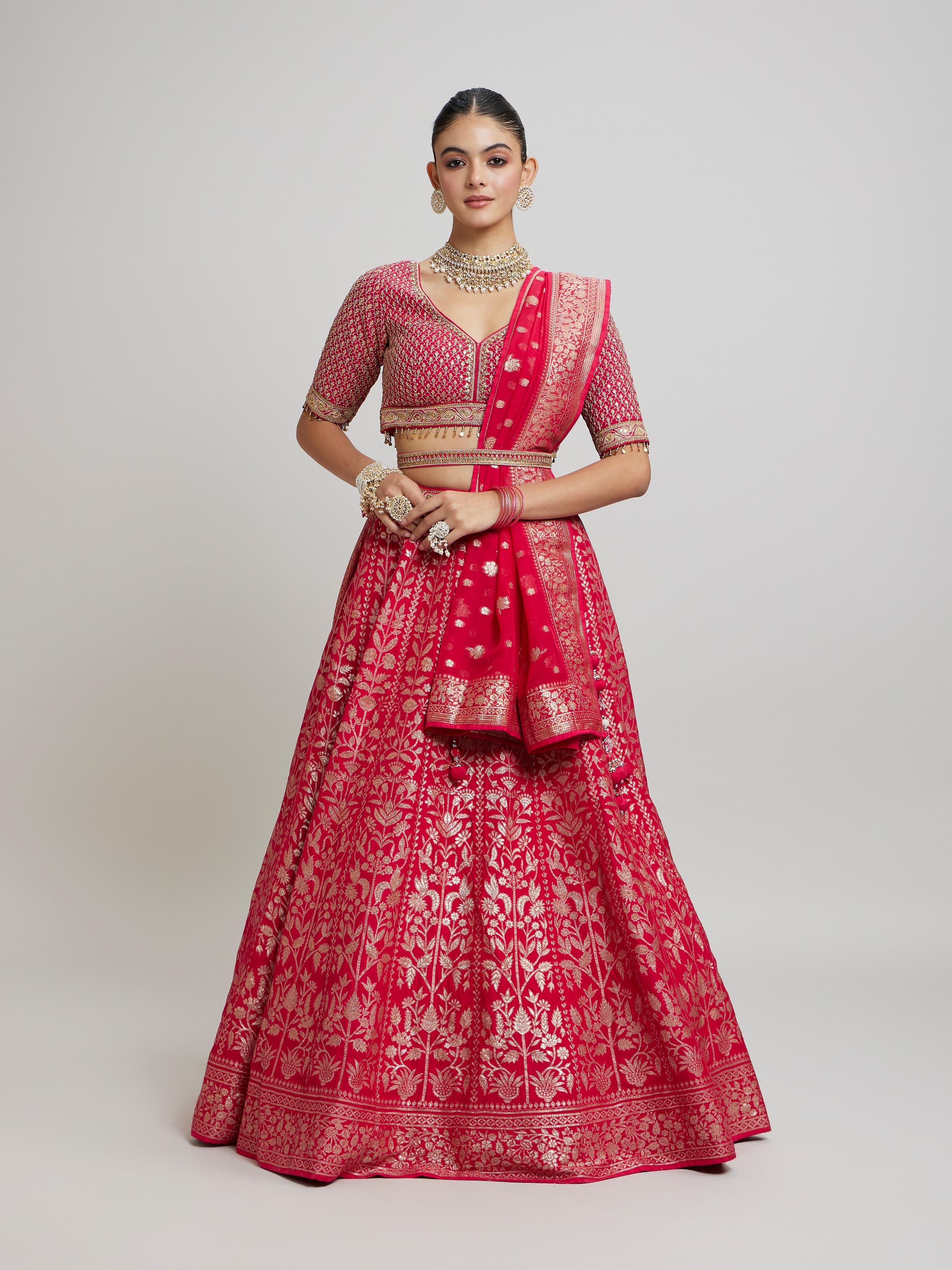 Twamev Women Majestic Pink Lehenga Ensemble