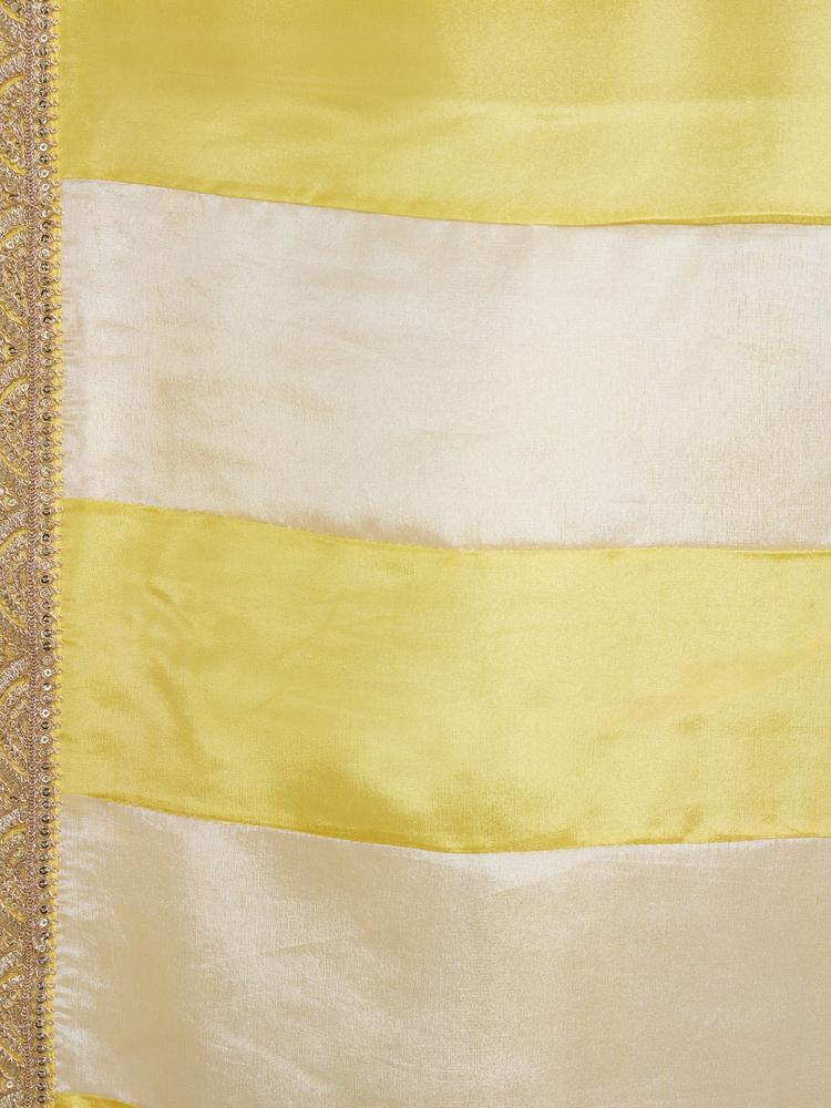 Twamev Women Twamev Yellow Tissue Saree