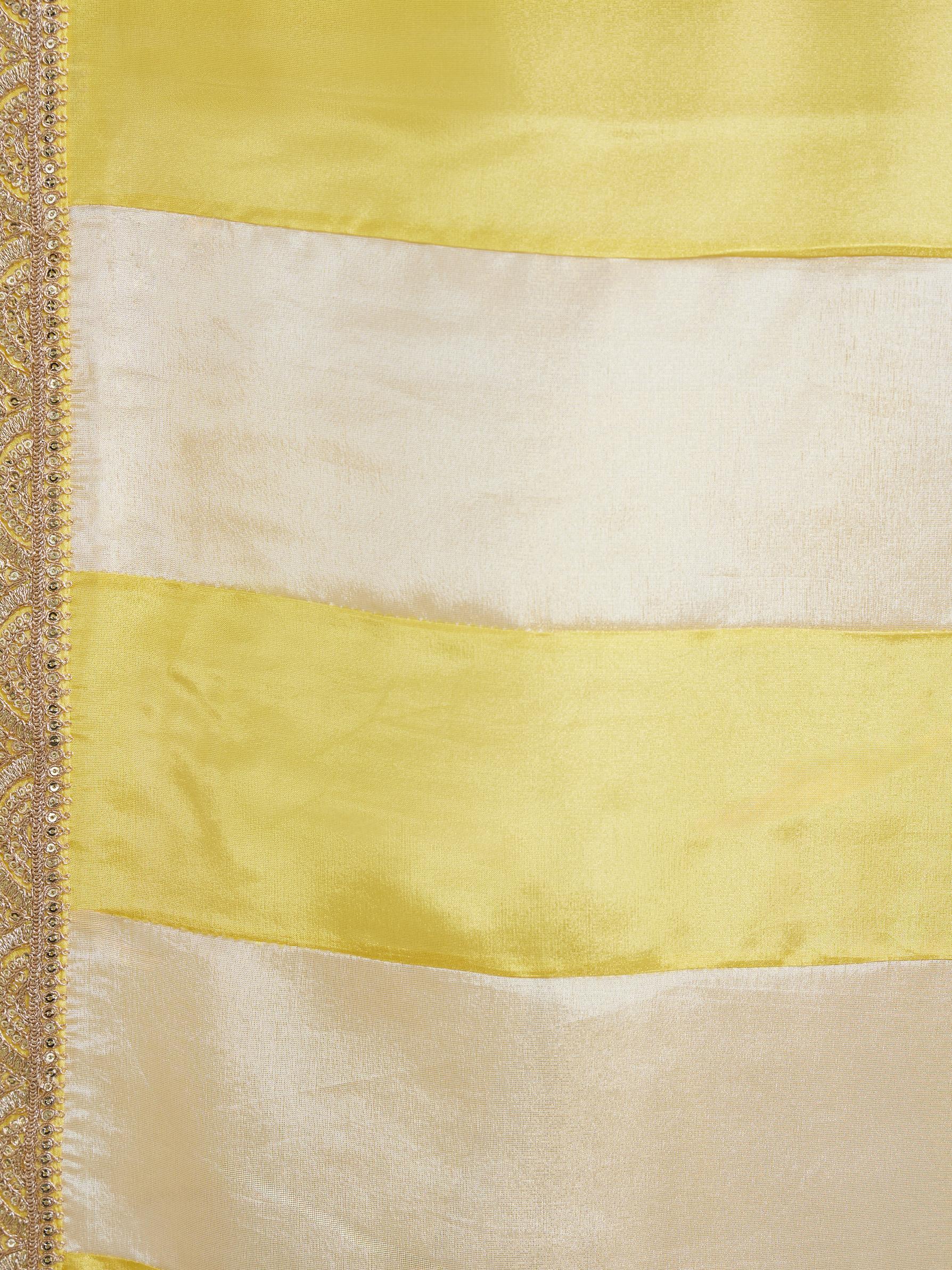 Twamev Women Twamev Yellow Tissue Saree