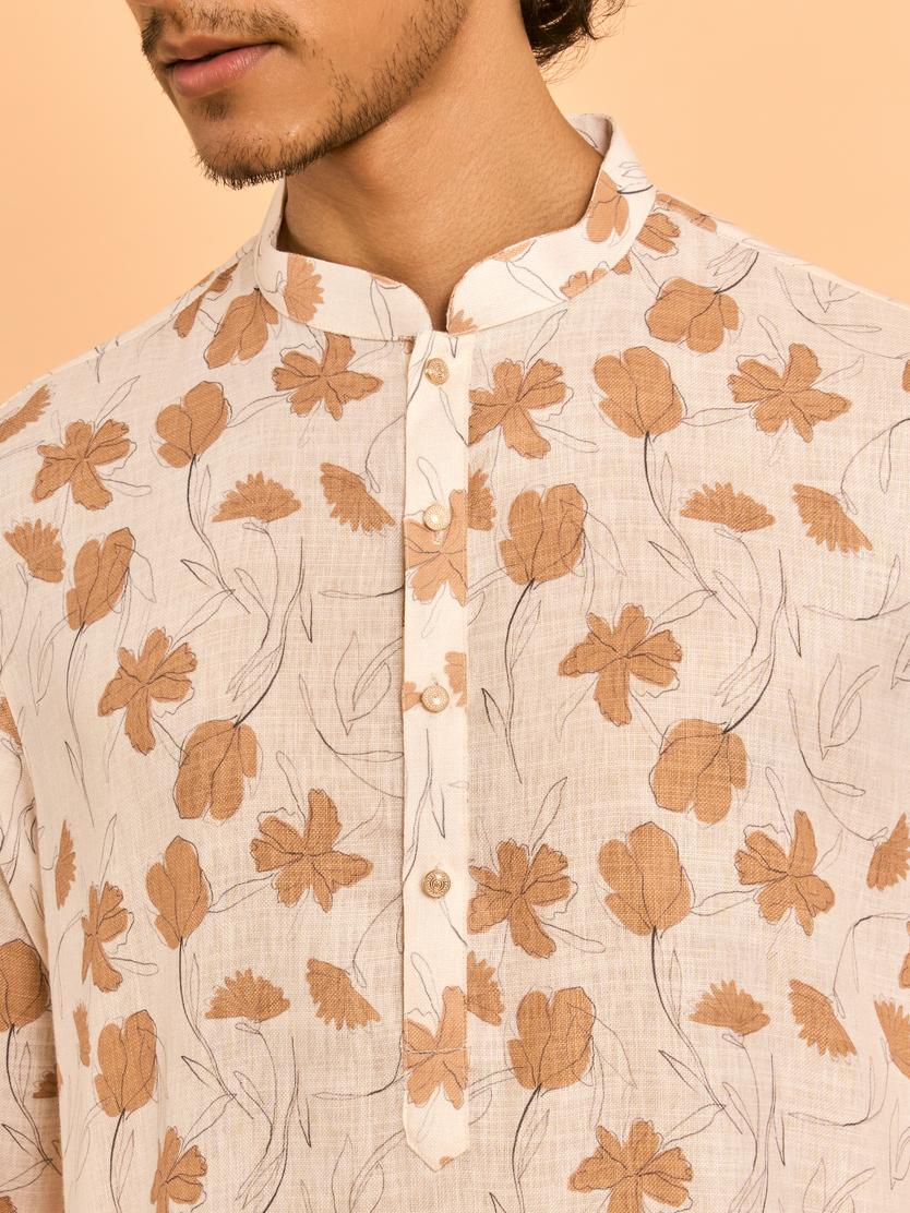 Diwas Men Elegant Cream Kurta