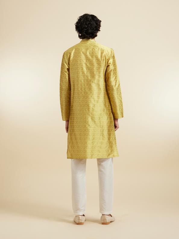 Diwas Men Mehndi Green Art Silk Kurta Pajama