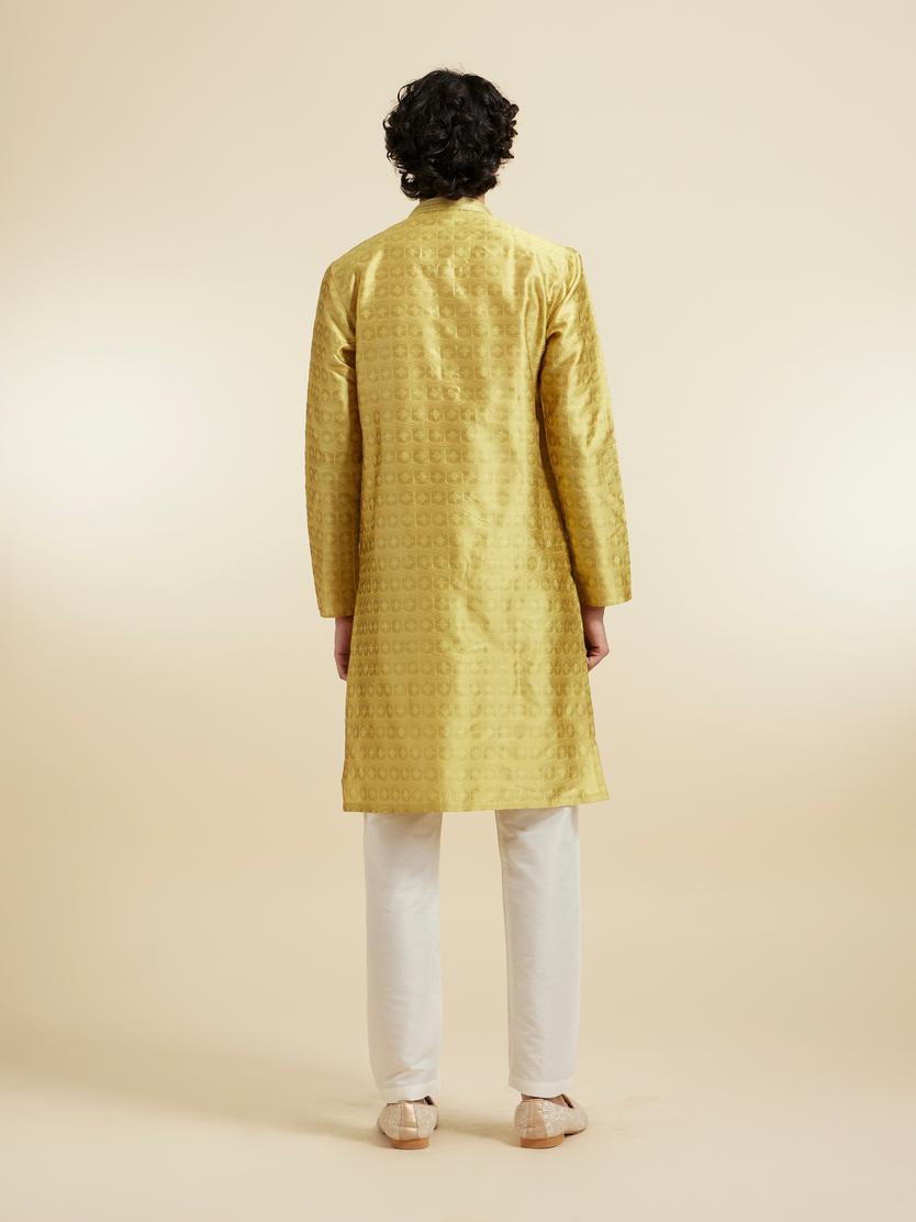 Diwas Men Mehndi Green Art Silk Kurta Pajama