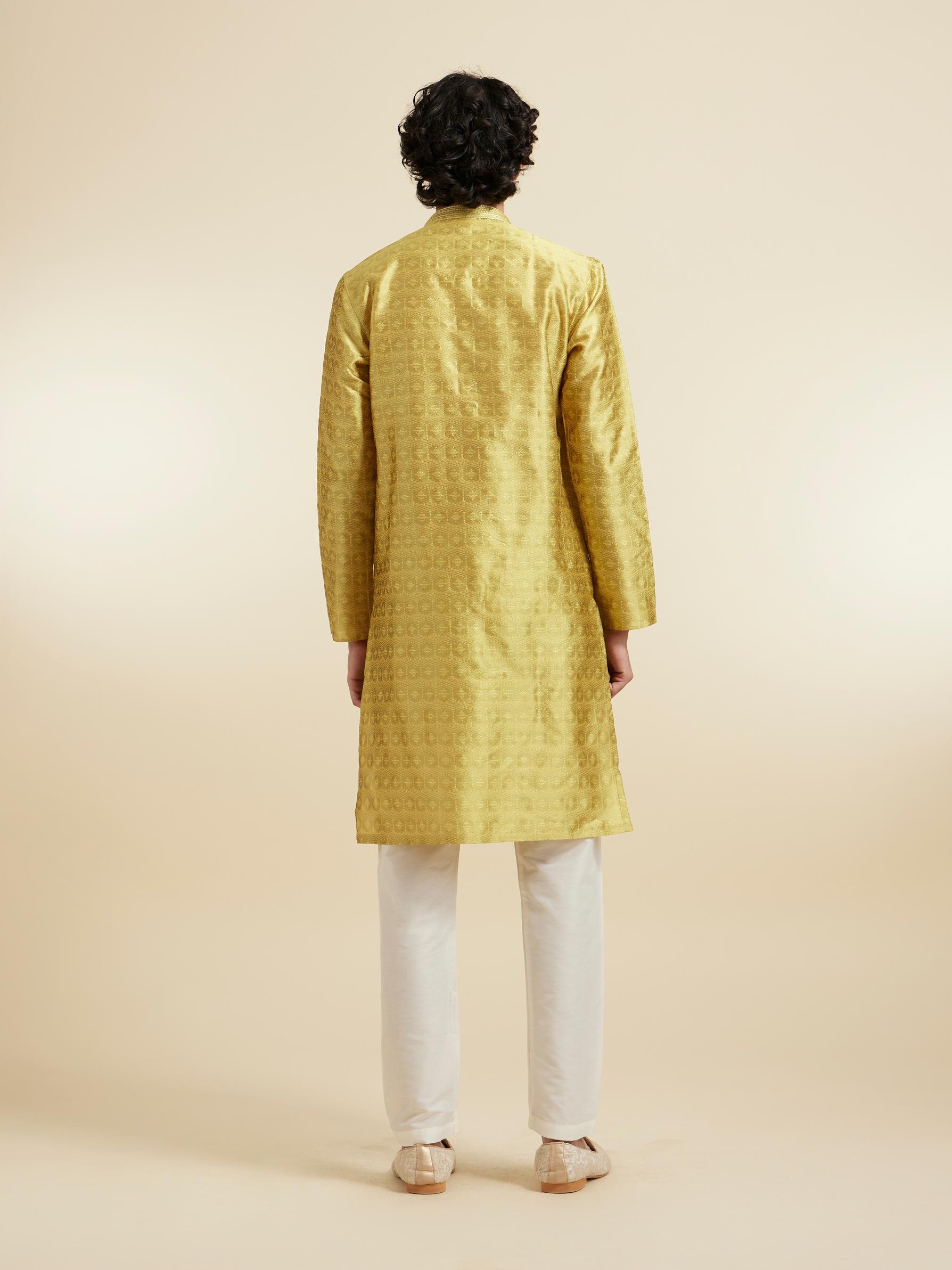 Diwas Men Mehndi Green Art Silk Kurta Pajama