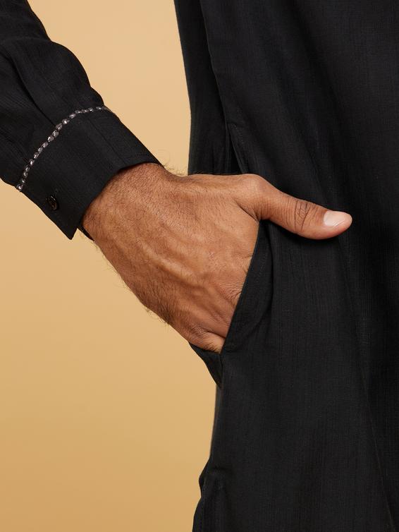 Twamev Men Black Splendour Kurta Pajama