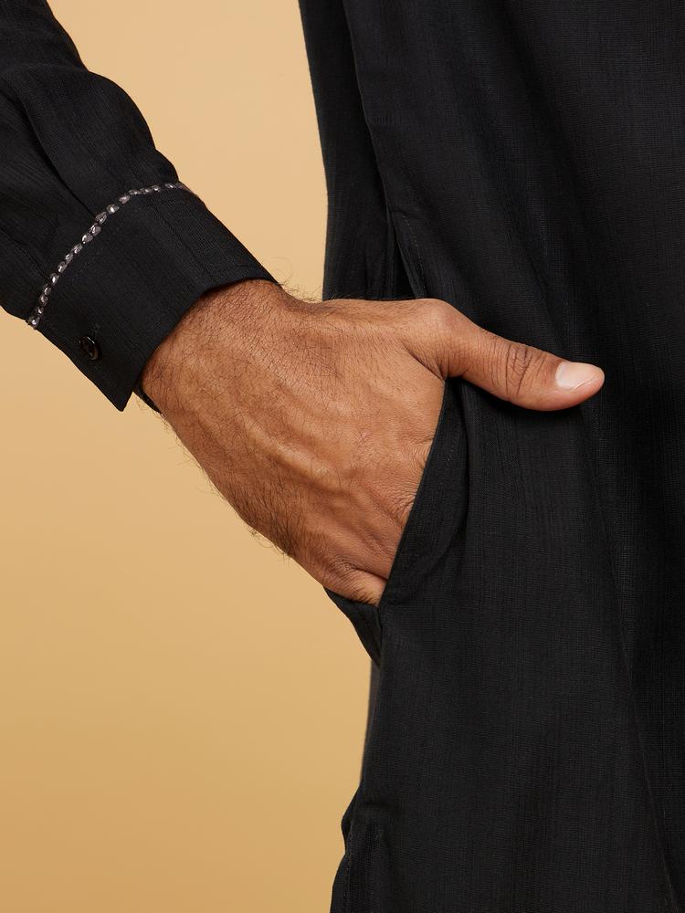 Twamev Men Black Splendour Kurta Pajama