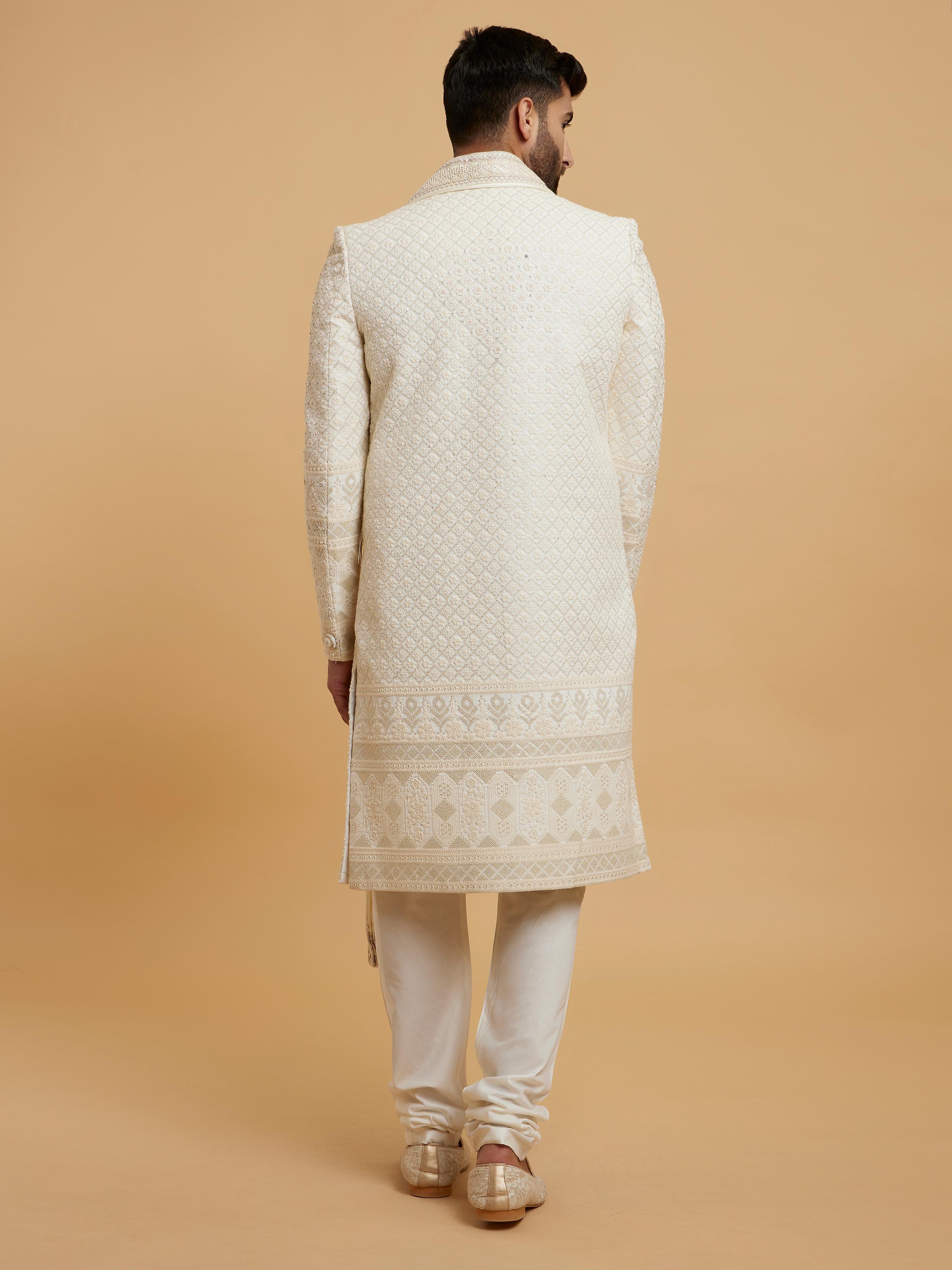 Twamev Men Cream Ensemble Sherwani