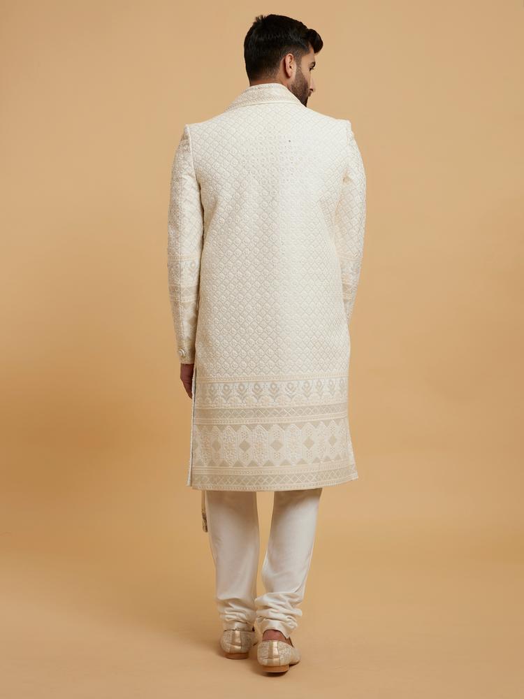 Twamev Men Cream Ensemble Sherwani
