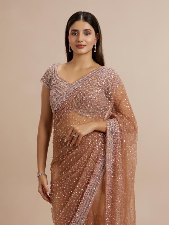 Twamev Women Radiant Purple Array Saree