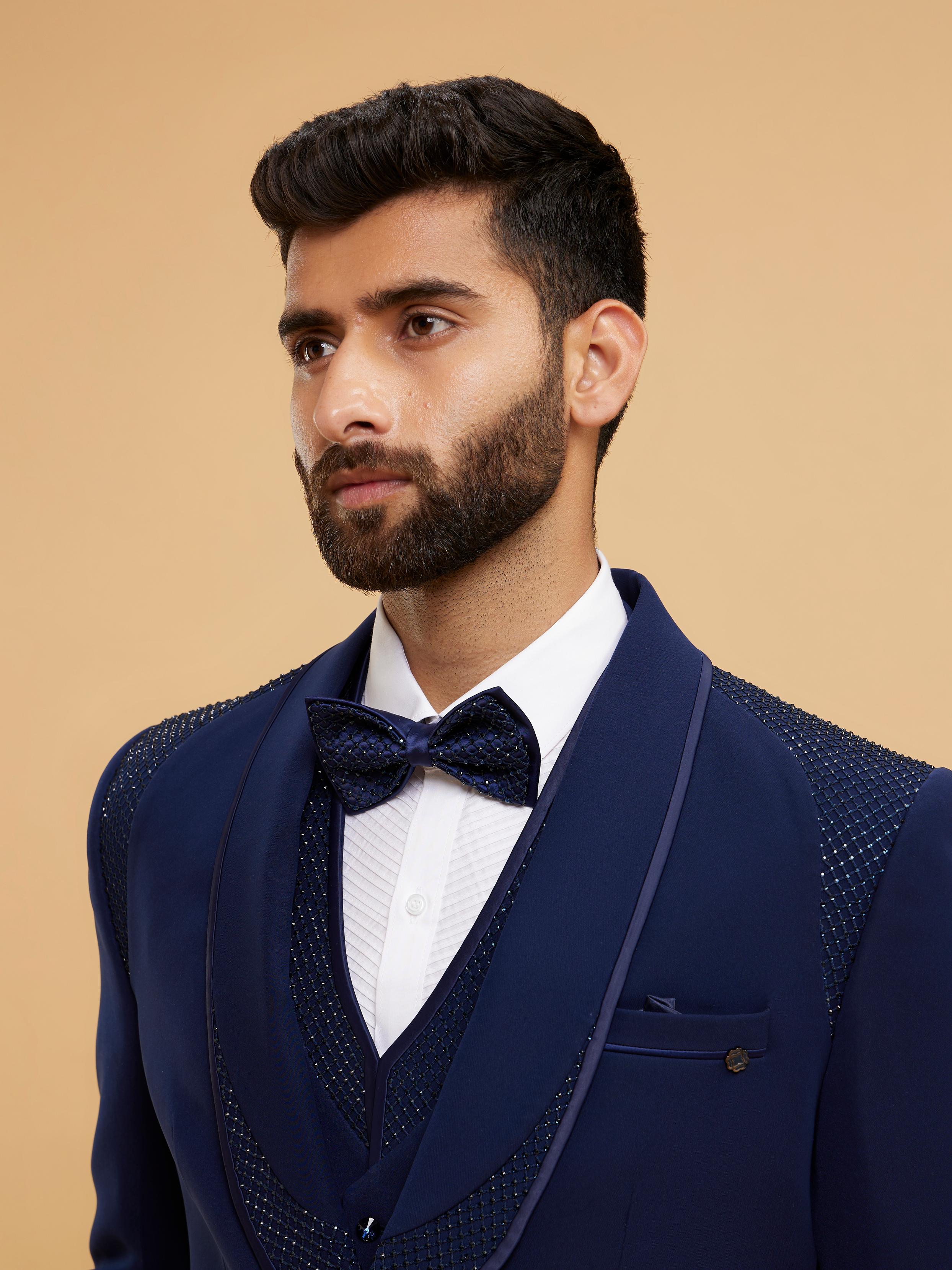 Twamev Men Royal Blue Charm Suit Set