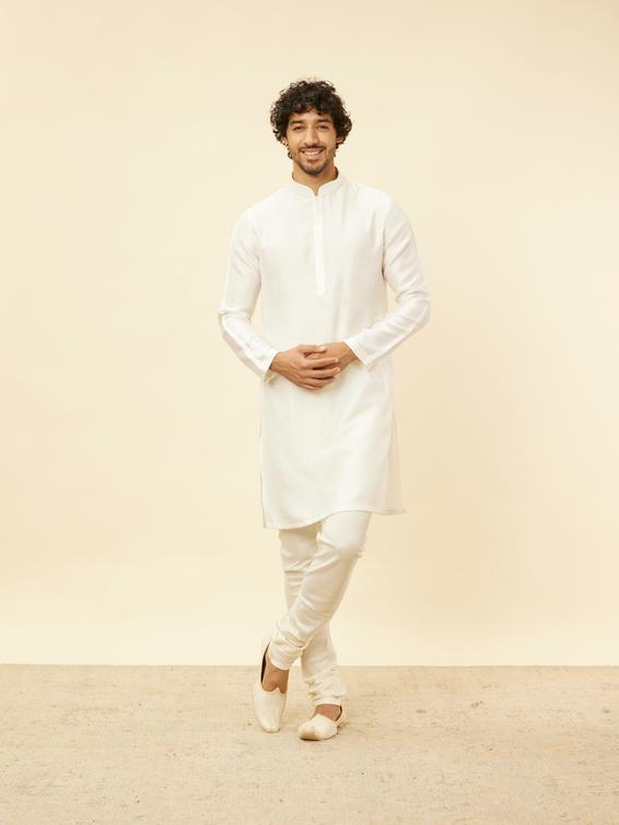 Twamev Men Cream Elegance Kurta Jacket Set