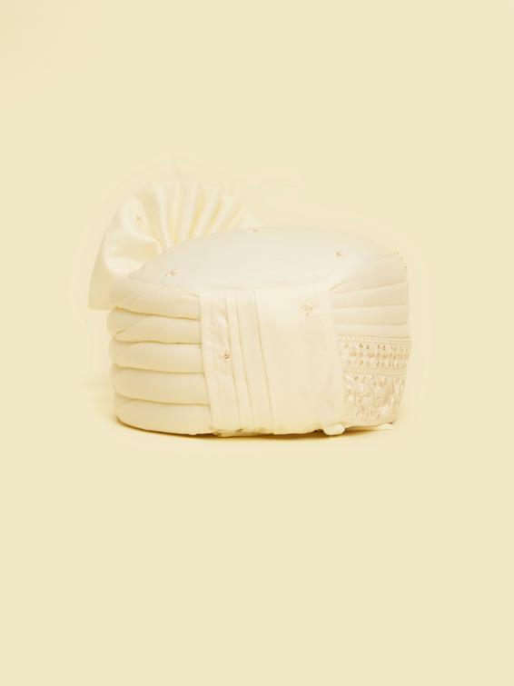 Twamev Men Regal Warm White Satin Safa