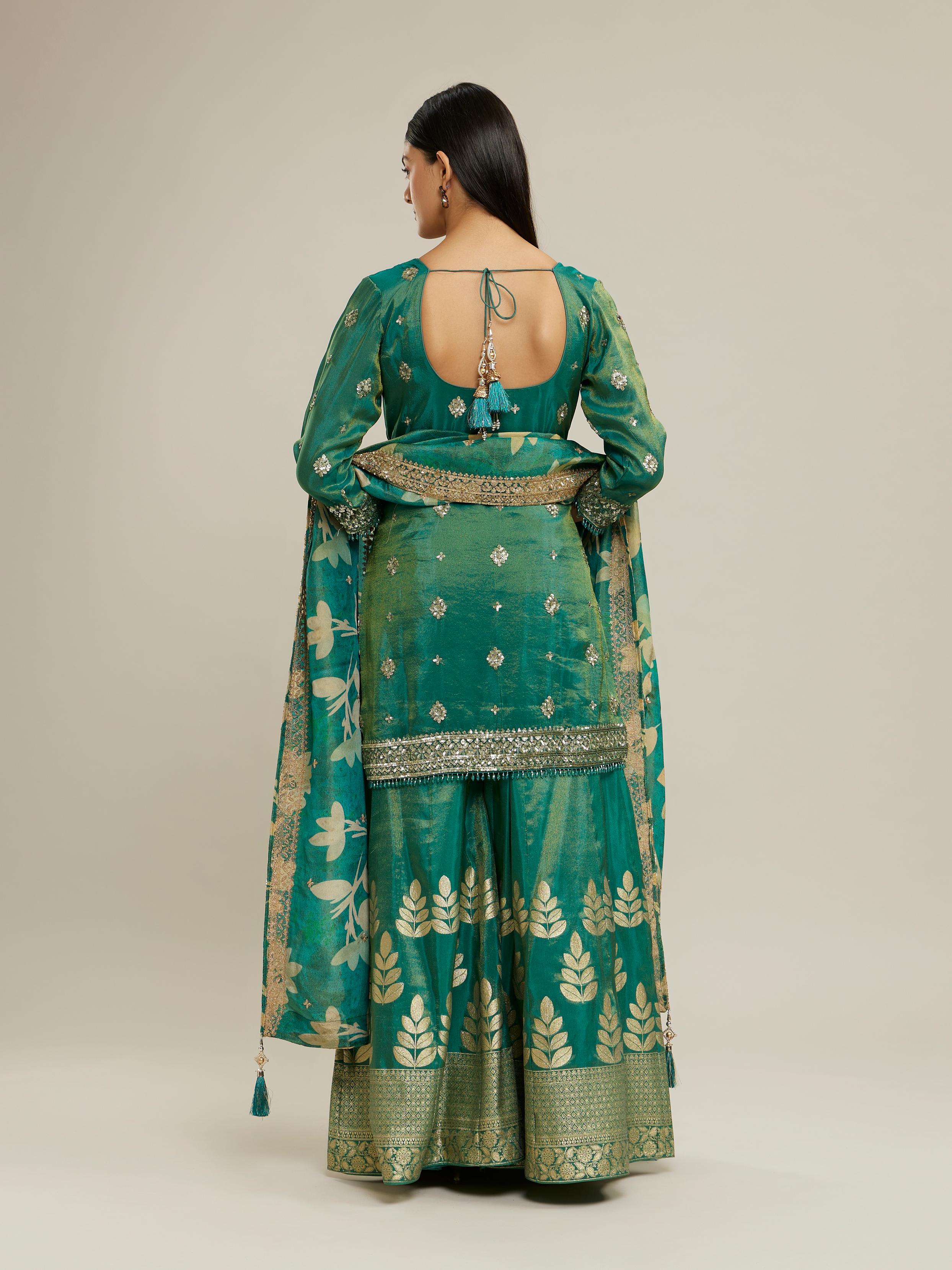 Twamev Women Emerald Elegance Stitched Suit