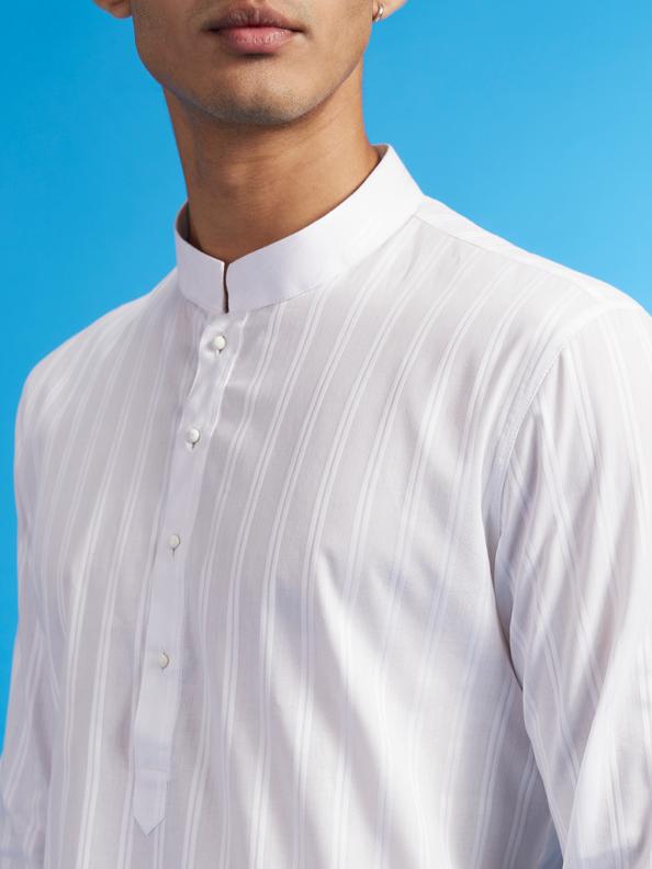 Diwas Men White Cotton Kurta Celebration Wear