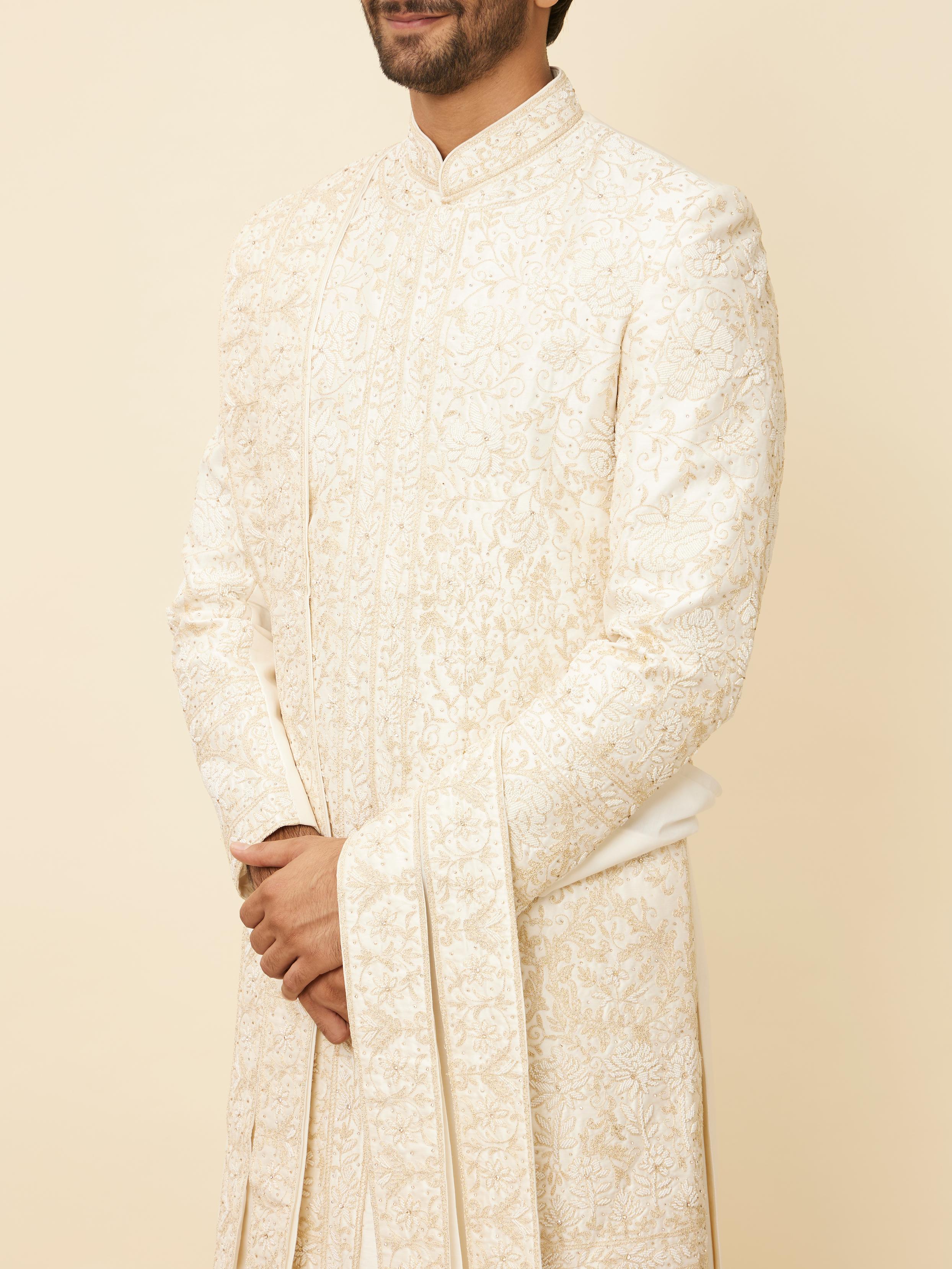 Twamev Men Warm White Radiance Sherwani