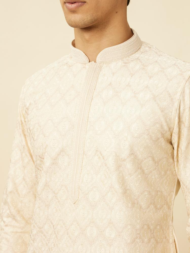 Twamev Men Opulent Cream Kurta Set